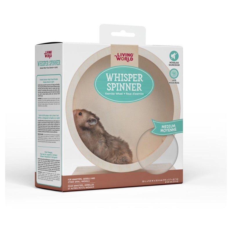 Living World Whisper Spinner (Medium) - Silent Exercise Wheel for Rodents/Small Animals