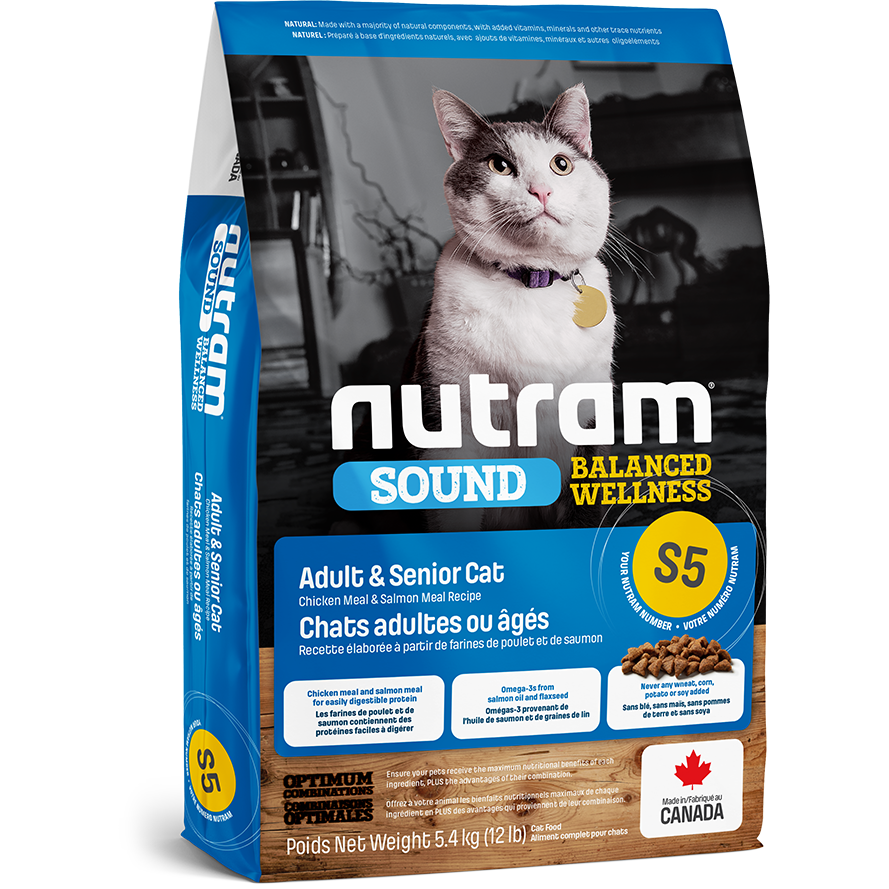 Nutram S5 Sound Balanced Wellness - Nourriture pour chats adultes et seniors