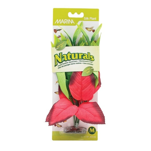 Marina Naturals Plante en soie de brochet rouge et vert - Moyenne - 9 à 10&quot;(23 à 25,5 cm)