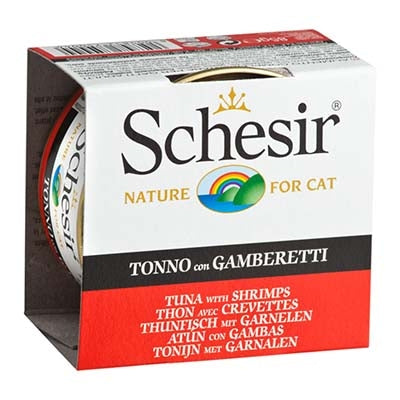 Schesir - Thon aux crevettes - Nourriture en conserve pour chats (85g)