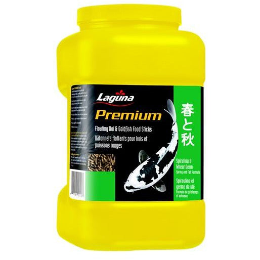 Laguna Premium Koi &amp; Goldfish Floating Food Sticks - Spirulina &amp; Wheat Germ Diet