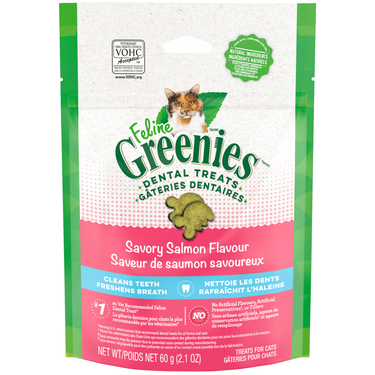 Greenies Feline - Adult Dental Savory Salmon Flavour (60g)