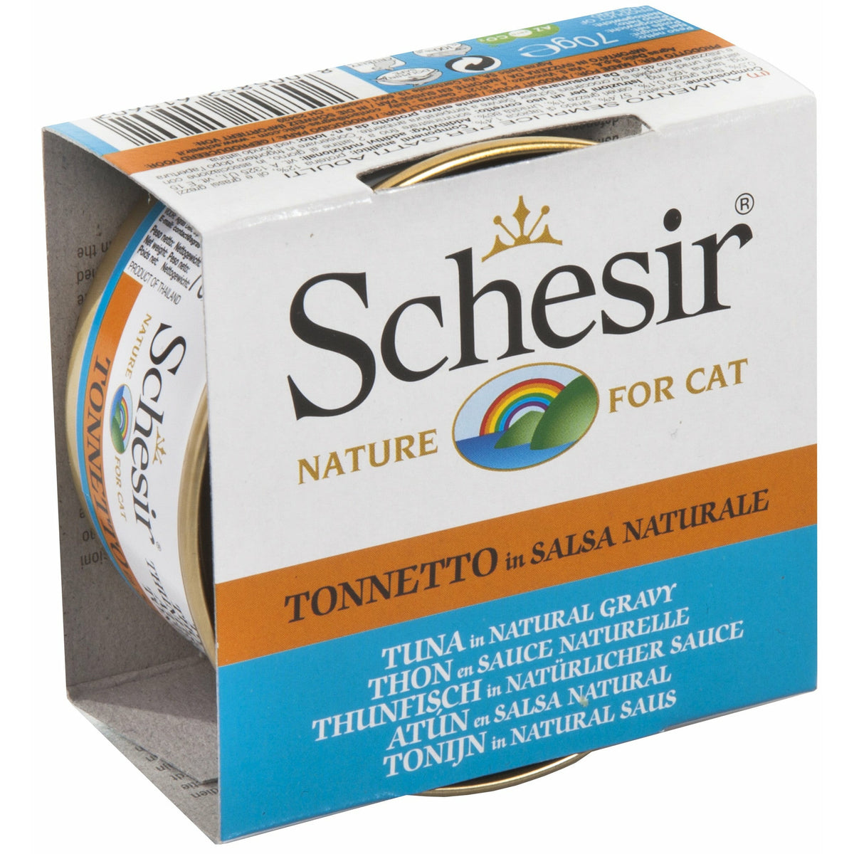 Schesir - Thon en sauce naturelle - Nourriture humide en conserve pour chats (70g)
