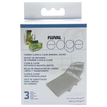 Fluval EDGE Carbon Clean &amp; Clear Sachet (paquet de 3)
