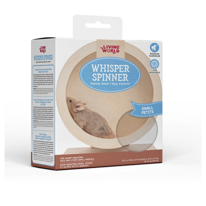 Living World Whisper Spinner (Small) - Silent Exercise Wheel for Rodents/Small Animals