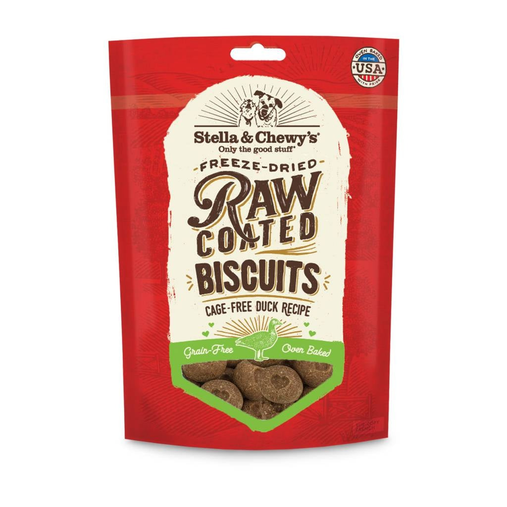 Stella &amp; Chewy&#39;s Raw Coated Biscuits Dog Treats - Cage-Free Duck Recipe (9oz)