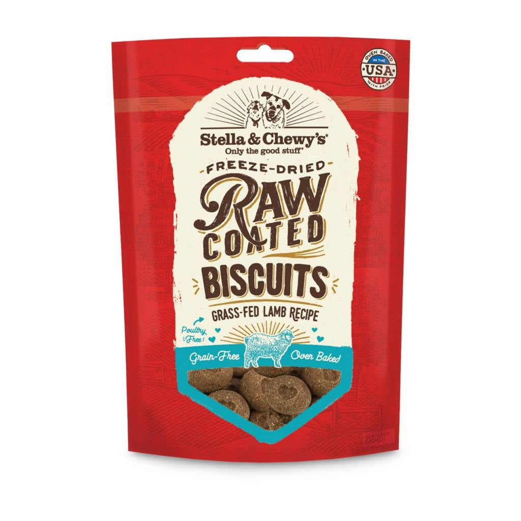 Stella &amp; Chewy&#39;s Raw Coated Biscuits Dog Treats - Grass-Fed Lamb Recipe (9oz)